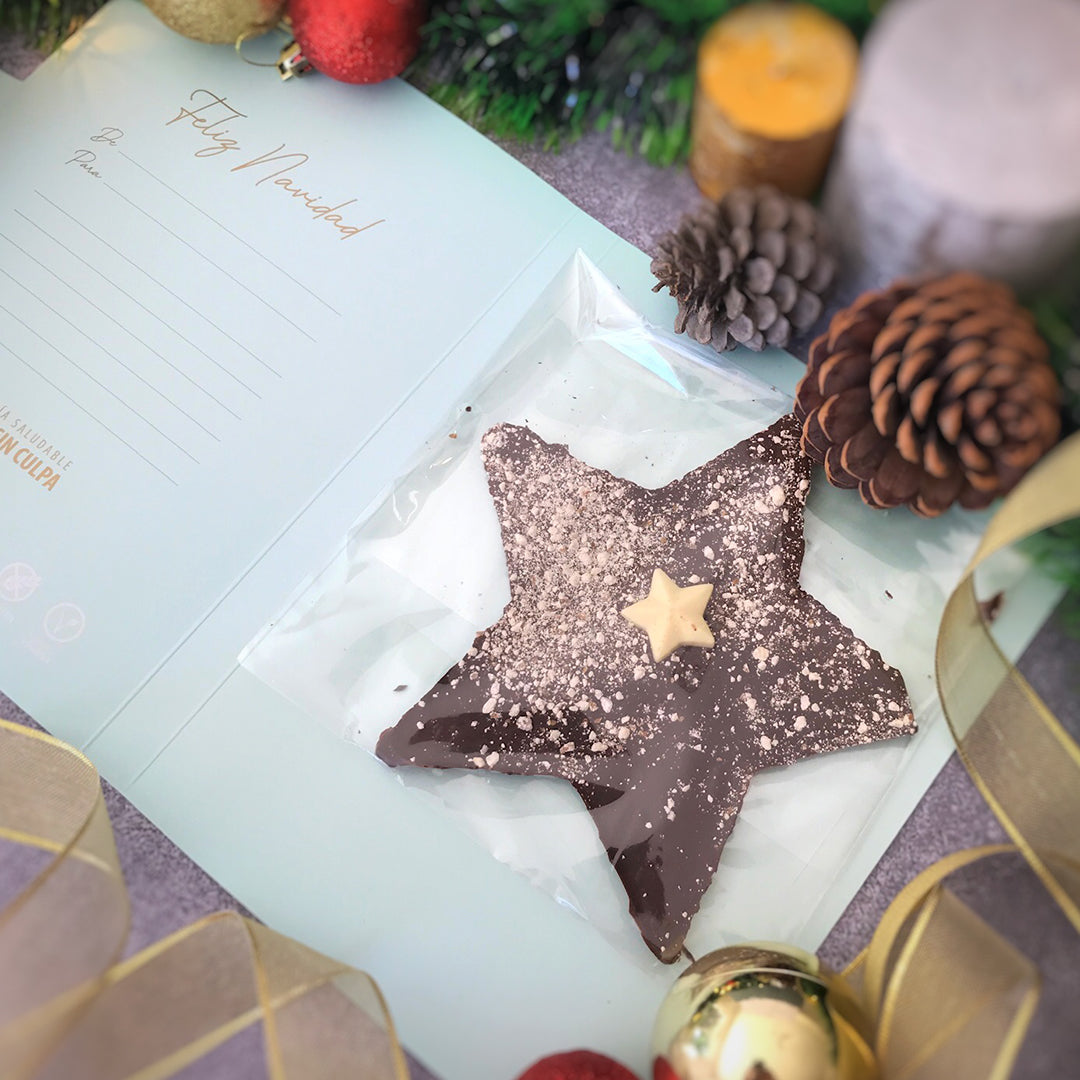Estrella de Navidad 80% Cacao con Almendras